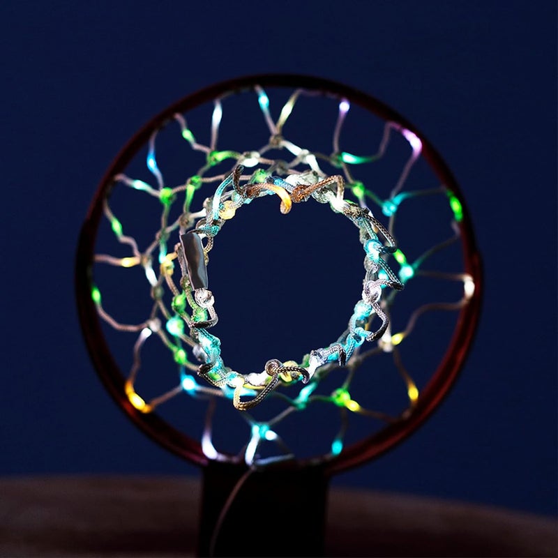 NewBEP Lighted Basketball Net - LED Replacement Basketball Nets, Change Colors with Remote, LED Basketball Net Light for Outdoor Indoor 10 Loops Rim - Image 3